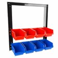 Sentimiento 8 Bin Storage Rack Organizer-Wall Mountable Container with Removeable Drawers for Tools SE3857284